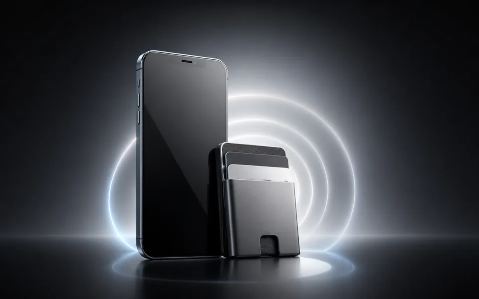 Graphite and silver setting for the Apple Pay gift card