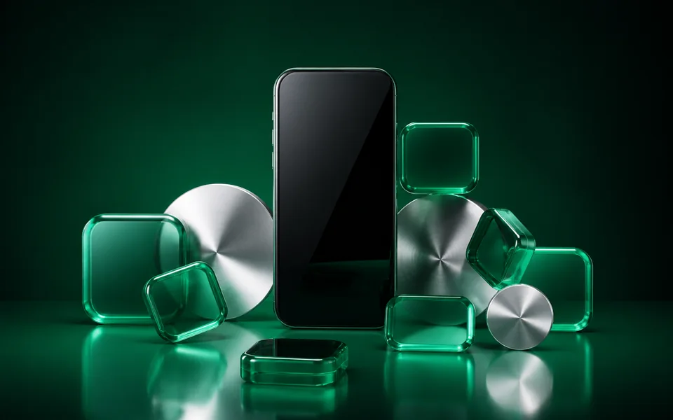 Green and silver payment setting for the Cash App gift card