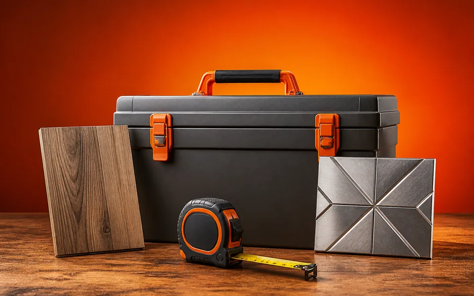 Orange workshop setting for the Home Depot gift card